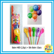! (10pcs) HBD STICKS + BALLOONS (2.8gr), BALLOONS + STICKS, BALLOONS + STICKS CONTENTS 10PCS