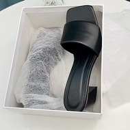 Guốc nữ cao gót 5 phân quai ngang guốc cao gót nữ quai ngang bản to gót vuông cao 5p m109