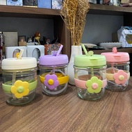 HOHO BUNGA 300ml Glass Cup Cute Aesthetic Glass Tumbler Viral Drinking Cup NOBOX