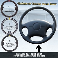 Steering Wheel Cover Hand stitched Suede Leather Fit For 2004-2011 Hyundai Elantra Old Elantra Breat