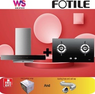 FOTILE EMS9028S Chimney Hood + FOTILE GHG78211 Built-In Gas Hob