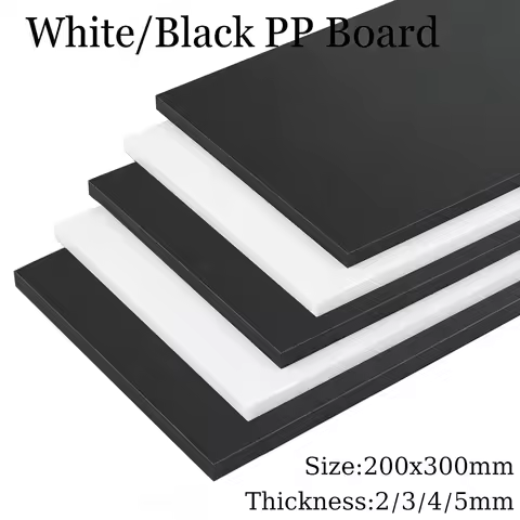 1PC 200x300mm PP Plastic Plate Acid-Resistant Black/White Polypropylene Sheet 2/3/4/5mm Thick for Ta