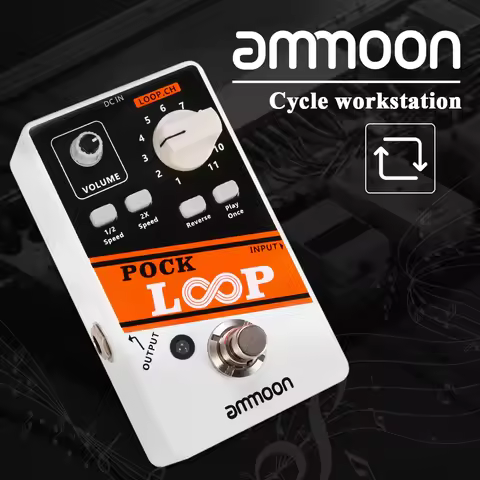 ammoon POCK LOOP Looper Guitar Effect Pedal 11 Loopers Max.330mins Recording Time Supports 1/2 & 2X 