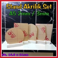 Akrilik Stand Kayu A5 / Akrilik A5 2MM / Akrilik A5 3MM