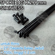 Spoke Spokes 14G x 299 mm Racing Bike 27 700C . STAINLESS Steel