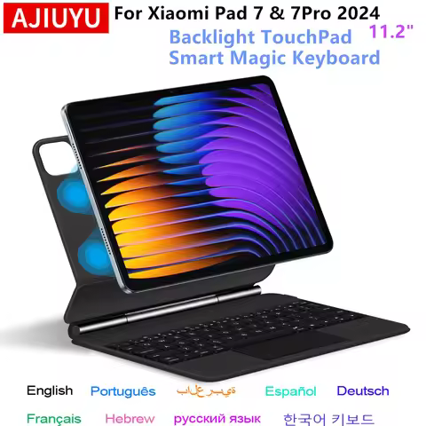 Folio Magic Keyboard For Xiaomi Pad 7 2024 Mi Pad 7 Pro 11.2" Tablet Smart Case Portuguese Spanish K