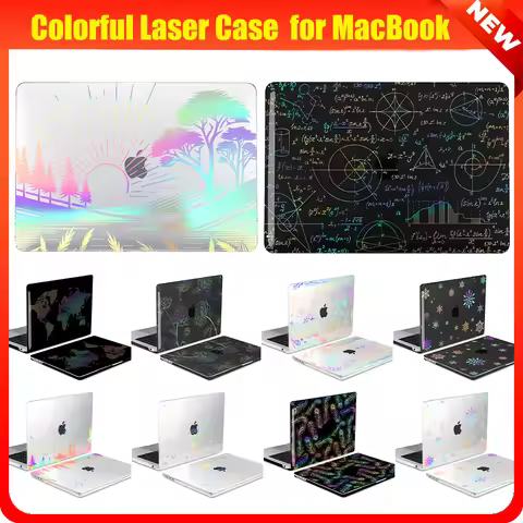 Colorful Laser Laptop Case for Macbook Pro 14 16 M1 M2 M3 M4 Air 13.6 15.3 inch A3114 A3113 A2338 A2