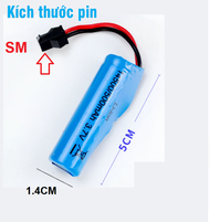 Pin sạc 14500 3.7v 500mah / 800mah cho xe điều khiển cổng nối SM