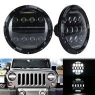 OVOVS Waterproof Round Led High Low Beam With Angel Eyes Driving Light 7" Round Led Headlight for Je