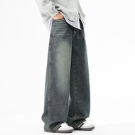 ใหม่สไตล์หลวมฤดูร้อนกางเกงRetroล้างกางเกงยีนส์Classic Manกางเกงขากว้างตรงกางเกงเสื้อผ้าผู้ชายHoodies