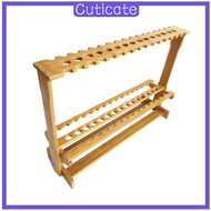 [CUTICATE] Bamboo Fishing Rod Rack Pole Holder 47 Position Vertical Nets Equipment Organizer Storage