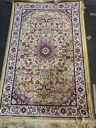 "Elevate Your Home with Luxury: Turkish Cotton Silk Gold Persian Carpet - 80x125cm"