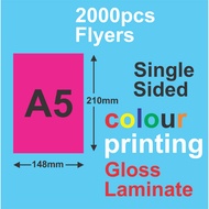 A5 Flyers Brochure Printing 2000 pcs Gloss Laminate