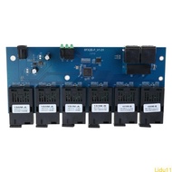 Lidu11 100M PCBA Board Fiber Optics Media Converters 2 RJ45 to 6SC Optics Connection 1310nm 1550nm 3