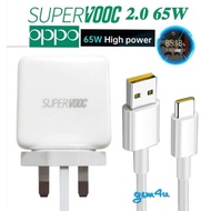 OPPO Charger 65W type c Super vooc 2.0 Fast Charge 6.5A USB Type-C Cable For OPPO A76 A95 A96 R17 Pr
