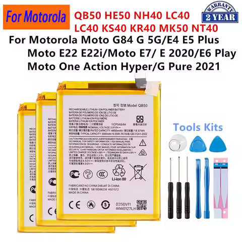 NH40 QB50 HE50 LC40 LC40 KS40 KR40 MK50 NT40 Battery For Motorola Moto G84 G E4 E5 Plus E22i E7 E6 P
