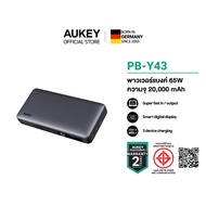 AUKEY PB-Y43 พาวเวอร์แบงค์ชาร์จเร็ว Sprint X 20K 65W 20000mAh Portable Power Bank with Digital Displ