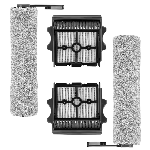 4Pcs Set (2 Brush Rollers + 2 Filters) for Tineco Floor One S5/S5 Combo/S5 Pro Combo/S5 Extreme, Wet