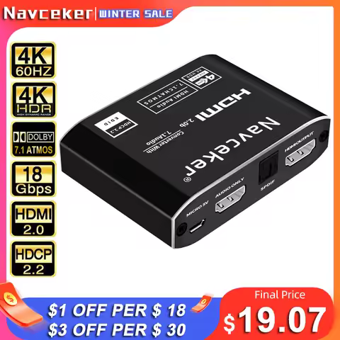 2023 Best ARC HDMI 2.0 Audio Extractor 4K 120Hz RGB8:8:8 HDR HDMI Splitter Audio Converter 4K HDMI t