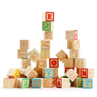 SainSmart Jr. Wooden ABC Alphabet Blocks Set, 40PCS Classic Wood Toy for Stacking Building Education