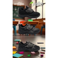 PALLAS Kasut Sekolah Kulit Sintetik Tali lekat Budak Hitam/ Strap School Shoe 205-0210/0215/0216