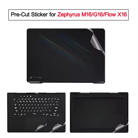 Pre-Cut Anti Fingerprints Vinyl Sticker Skin Cover Film for ASUS Flow X16 GV601 GV601R 2023 Zephyrus