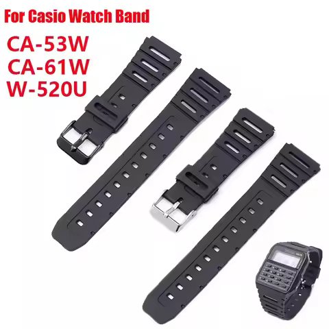 18mm 20mm Silicone Strap for Casio W-720 W-722 W-741 WL-100 CA-53 CA-61 Waterproof Watch Band Rubber