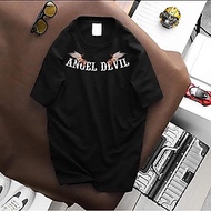 Áo thun nam bigsize tay ngắn form unisex Angel devil big size nam tới 130kg
