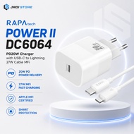 RAPAtech Power II DC6064 Charger PD 20W MFiiphone USB C to Lightning Charging AdapterOriginal 27W fo