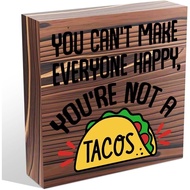 Funny Office Decor Humor Wooden Box Sign, Funny Office Gifts Inspirational Gifts for Taco Lovers Wom