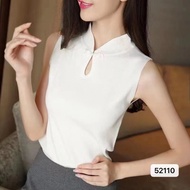 Jyb fashion เสื้อกล้ามผู้หญิง เสื้อยืดไหมพรม แขนกุด คอจีน ทรงรัดรูป รุ่น#52110