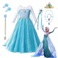 Girls Elsa Dress Cosplay Party Carnival Costumes Children Clothing Frozen Princess Dresses For Kids