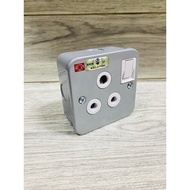 ( SIRIM APPROVED ) UMS 15A 1 GANG METAL CLAS SOCKET SUIZ BESI BULAT OUTLET ROUND PIN SWITCH PLUG AIR