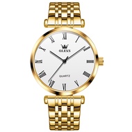 OLEVS 5592 Fashion Men Quartz Watch Gift Stainless Steel Watchband Round-dial Wristwatch