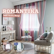 ROMANTIKA Blackout Dim-Out Sunblock Curtain / Langsir FREE Hook or Ring for Sliding Door and Windows