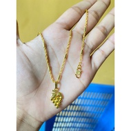 Coin necklace + 24k gold plated pendant