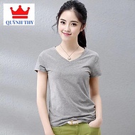Áo phông Nữ Cổ Tim Tay ngắn , Trẻ Trung, Mẫu Mới nhất
