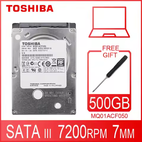 TOSHIBA Laptop Hard Drive Disk 500GB 500G Original Internal Notebook HDD HD 2.5" 7200 RPM 16M Cache 