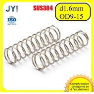 Compression spring, return spring, stainless steel 304 compression spring d1.6mm*OD9-15mm*L10-100mm【