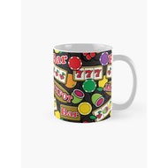 Glass Mug | GIFT | Hampers | Casino Jackpot Lucky Slot Machine Fruit Slots Pattern Coffee Mug