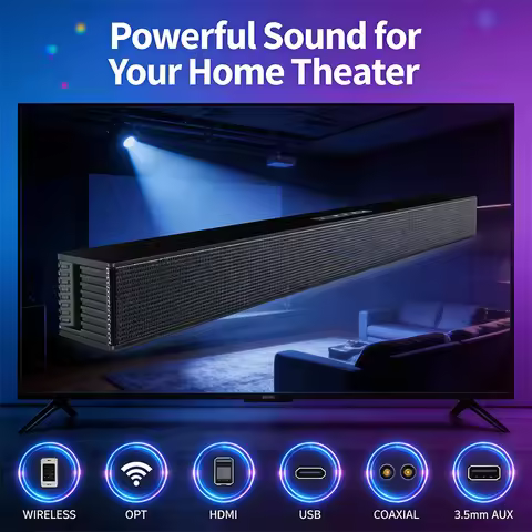 Soundbar for TV, 2.1 Channel Home Theater System with Subwoofer, Wireless Bluetooth Sound Bar Home T