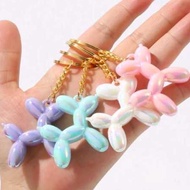 GANTUNGAN Dog balloon love key chain cute matte balloon poop key chain - Cute Jelly Balloon Dog Keyc