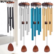 BUTUTU Metal Tubes Windchime, Aluminum Zen Atmosphere Aluminum Wind Chimes, 6 Rods Large Pendant Win