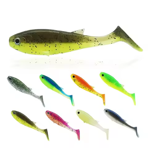 4Pcs Fishing Lures Soft Lure T Tail 6.5cm/2.56in Artificial Bait Lures Fishing Gear Accessories