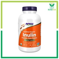 Herb Hub | Now, Certified Organic Inulin, Prebiotic Pure Powder, 1 lb (454 g) Healthy Guts/Tummy