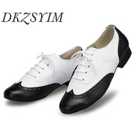 【Special Promotion】 Dkzsyim New Latin Dance Shoes Men Whiteblack Professional Salsa Shoes Plus Size Low Heel Ballroom Tango Shoes