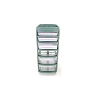 Cosmetic Drawer Shelf 6-Layer Storage With Wheels 28x34x71 Cm. Green ST211040GR