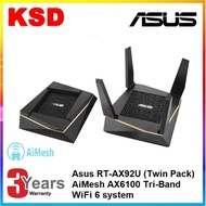Asus RT-AX92U (Twin Pack) AX6100 Tri-Band WiFi 6 Mesh Router