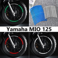 14'' MIO 125 Motorycycle Wheel Hub Sticker Reflective Waterproof Rim Stripe Tape Decal for Yamaha MIO 125