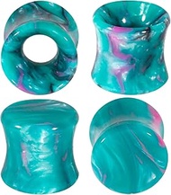 4Pcs Gauges for Ears 0G/00G Acrylic Plugs for Ears Gauges Double Flared Ear Tunnels Gauges Hypoaller